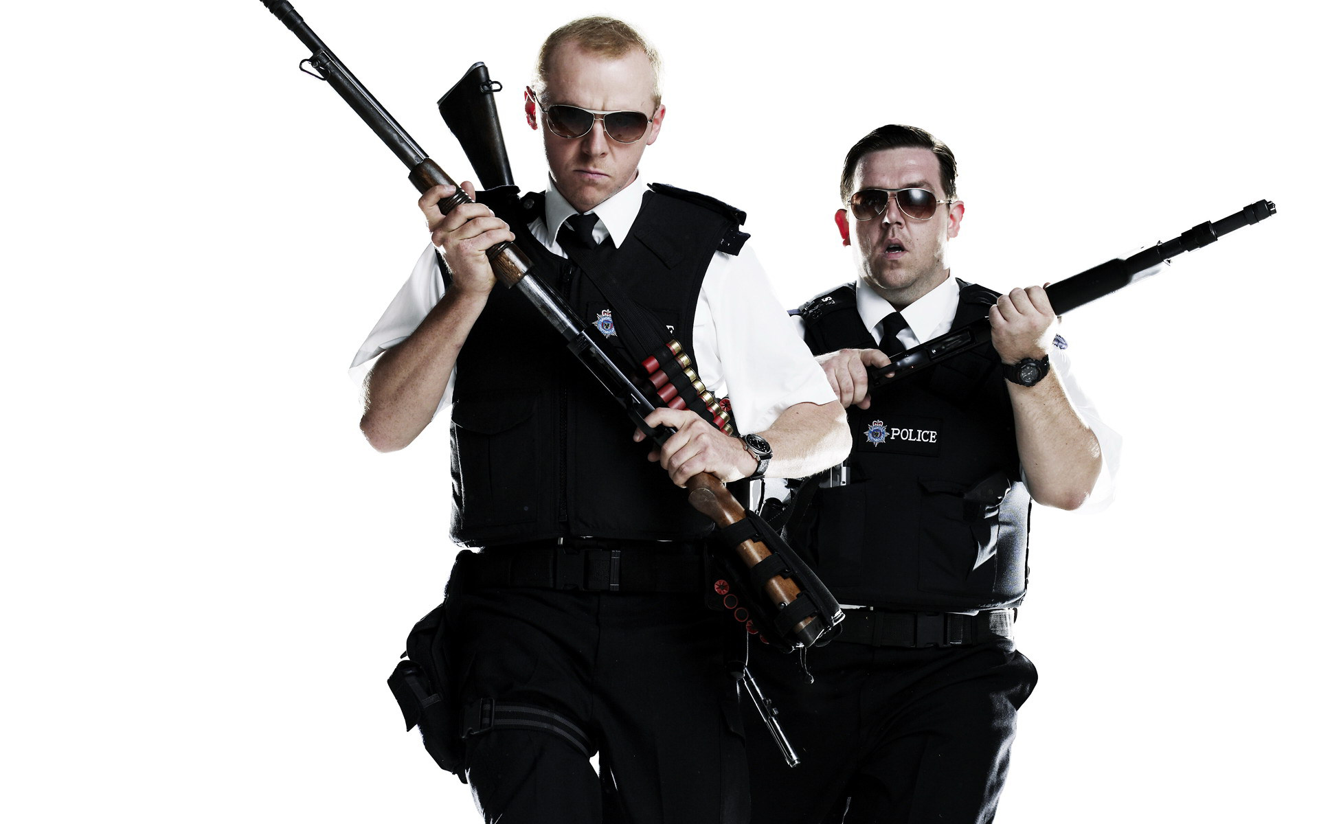 simon-pegg-simon-pegg-nick-frost-nick-frost-weapons-guns-police-hot-fuzz-hot-fuzz-police